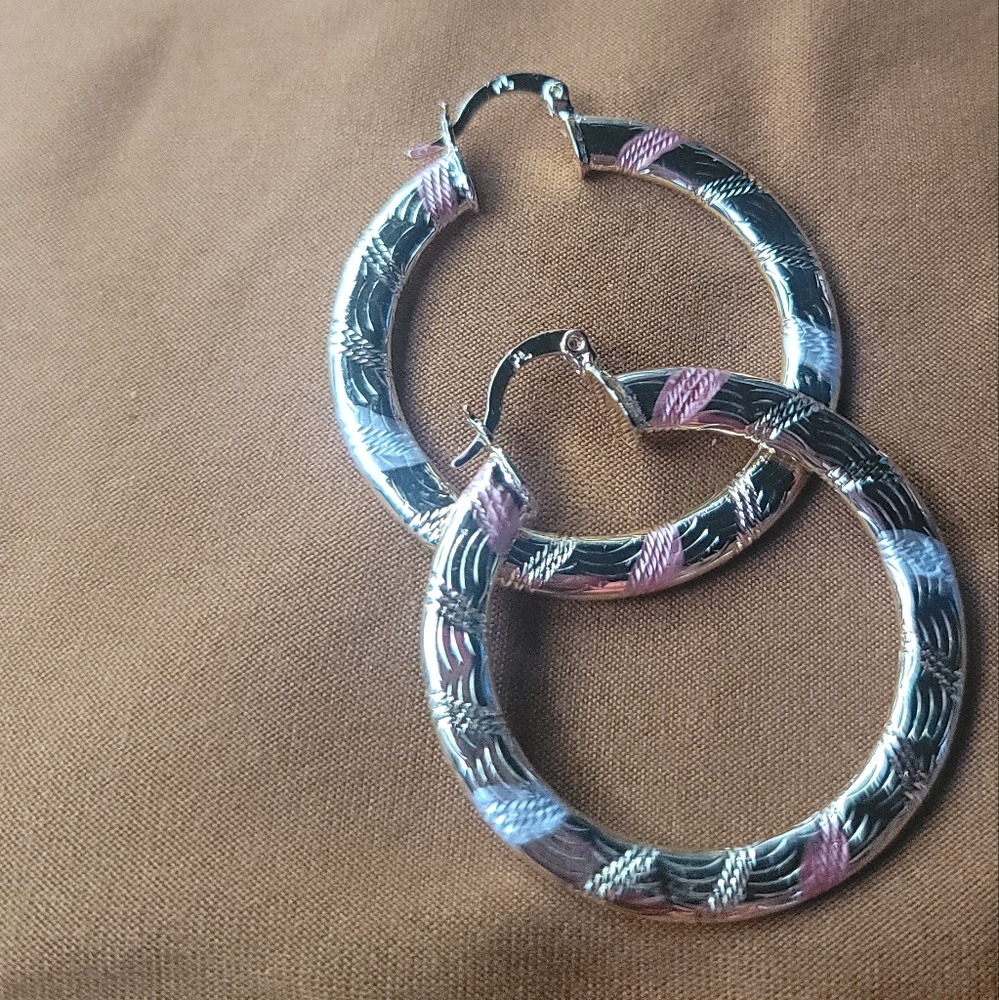 Multicolor Hoop Earrings - Picture 2 of 3